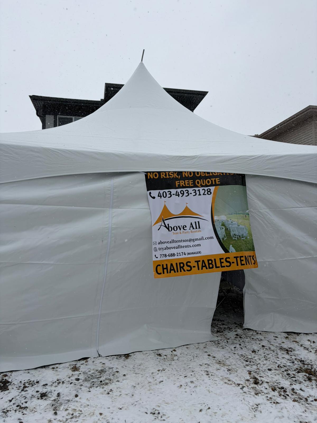 Above All Tent Setup – Winter Event