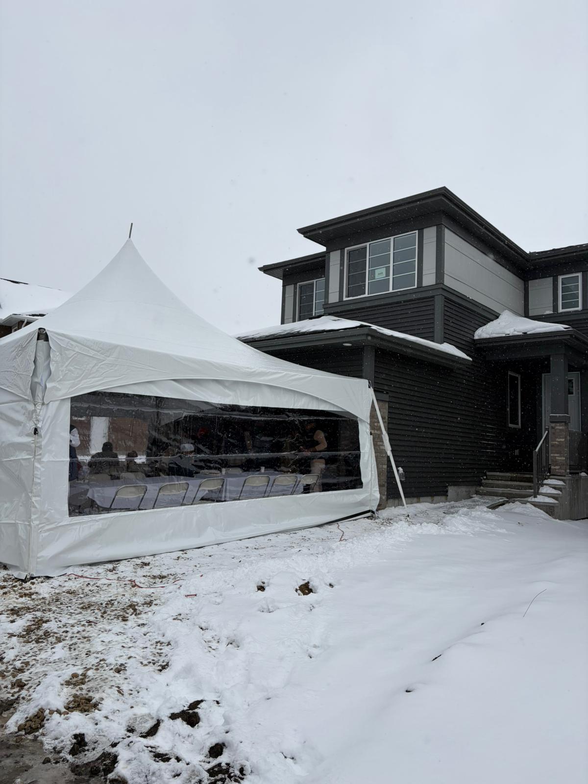Heated Tent for Winter Gathering