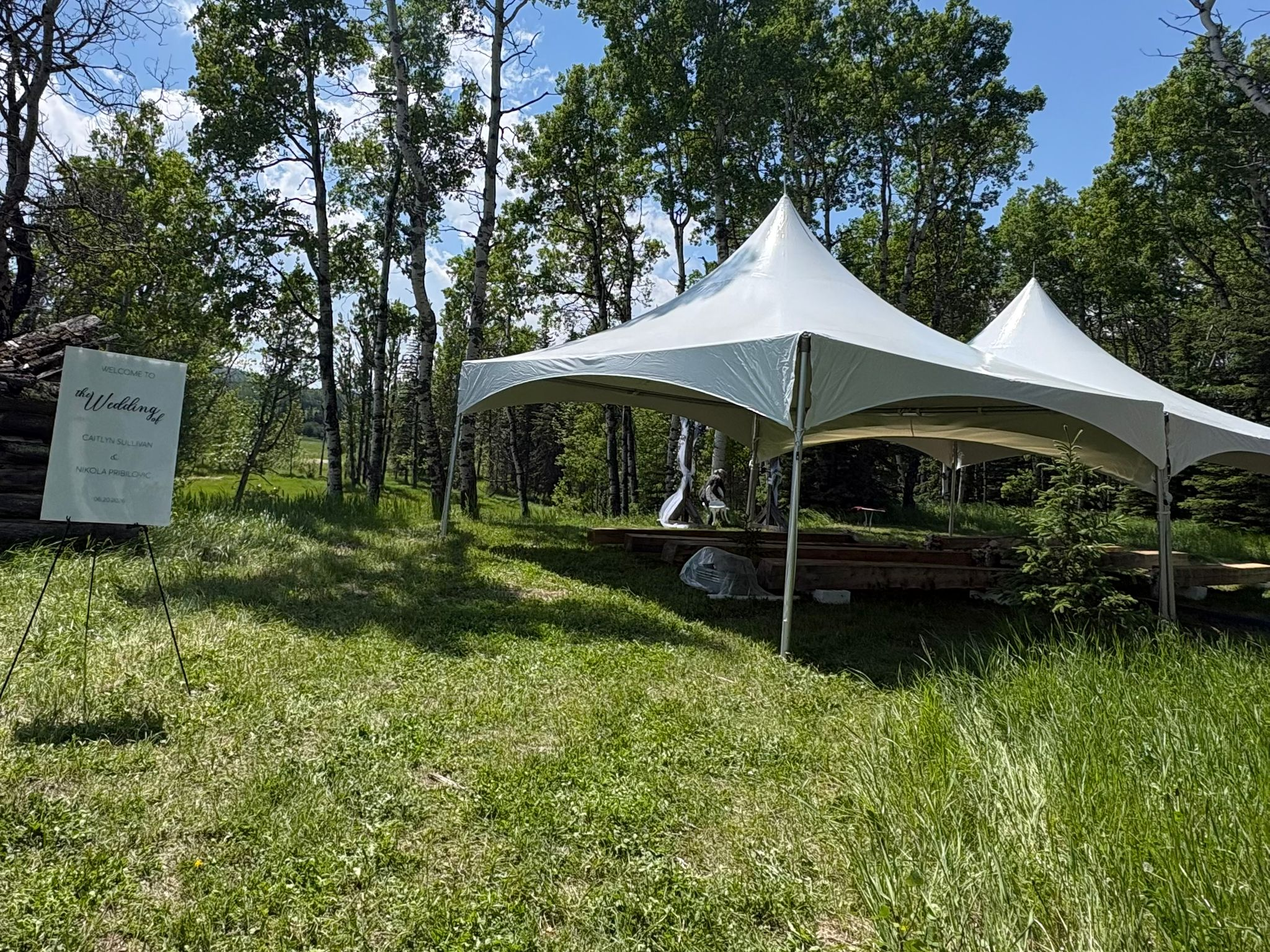 Forest Wedding Tent Setup